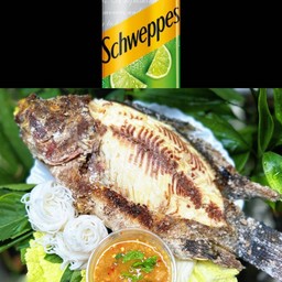 [อร่อยซ่ากับโค้ก] เมี่ยงปลาเผา size XL +  ชเวปส์มะนาวโซดา ไม่มีน้ำตาล (กระป๋อง)