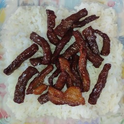 ข้าวราดเนื้อแดดเดียว