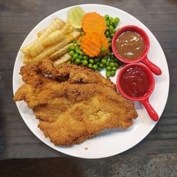 สเต็กปลาทอด+เฟร้นฟราย