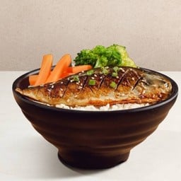 ข้าวหน้าปลาซาบะ ย่างซีอิ๊ว