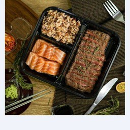 รวมมิตร แซลม่ออนซาซิมิ vs เนื้อย่าง