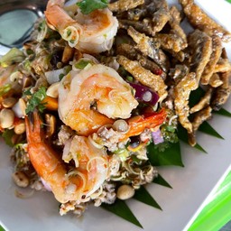ยำตะไคร้กุ้งลวก