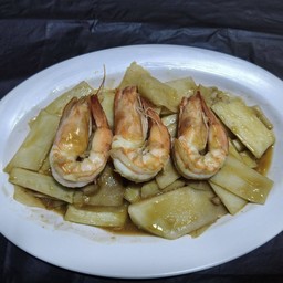 ยอดมะพร้าว  ผัดกุ้ง