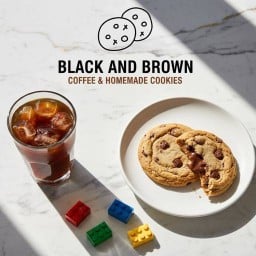 Black and Brown Coffee and Cookies