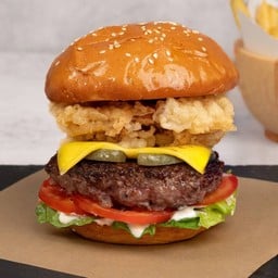 เบอร์เกอร์เนื้อไวท์บาร์บีคิว 150g (ไม่รวมชีส)