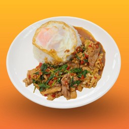 กะเพราหมูชิ้น