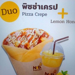 P1+Lซอสพิซซ่า.ชีส.แฮม.สับปะรด+น้ำมะนาวผสมน้ำผึ้ง