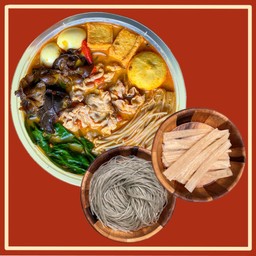 [เซตสุดฮิต] ซุปหม่าล่าทั่ง เซตหมูอิ่มใจ + เส้นมันเล็ก + เส้นมันใหญ่ (เส้นหนึบ)
