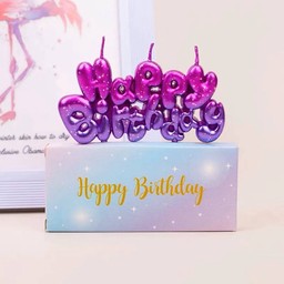 เทียน Happy Birthday สีเข้ม