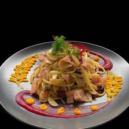 A.O.P with Bacon ผัดพริกแห้ง กระเทียม น้ำมันมะกอก เบค่อน