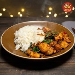 กะเพรากากหมู+หมูสับ