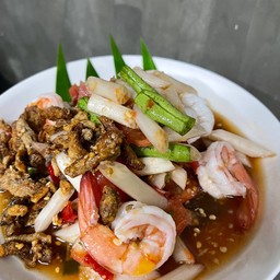 ตำไหลบัวกุ้งลวก