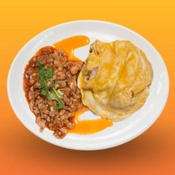 ข้าวไข่ข้นซอสมะเขือเทศหมูสับ