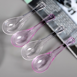 ช้อนพลาสติกใส สีชมพู
