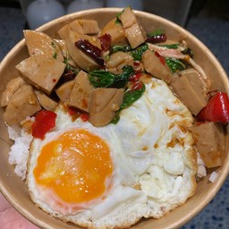 อาหารตามสั่ง( กะเพรา&ไข่ข้น )