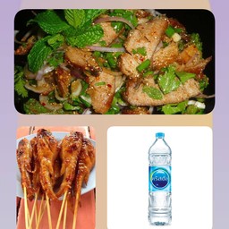 [เซตสุดฮิต] น้ำตกหมู + ชุดเซ็ทปีกไก่ย่าง3ไม้+ข้าวหนียว1ห่อ + น้ำเปล่า