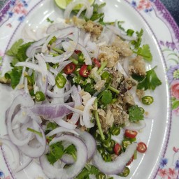 ยำปลาอินทรีย์เด็ม