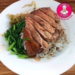 ขาหมูราดข้าว (เนื้อ+หนัง)