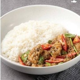 ข้าวปลากะพงผัดขึ้นฉ่าย