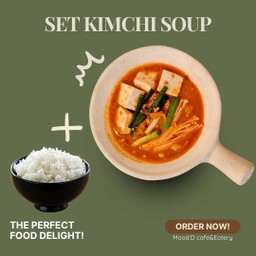Set Kimchi soup with rice ซุปกิมจิพร้อมข้าว