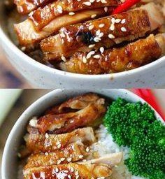 หมี่คลุกไก่ฉีก & ไก่เทอริยากิ