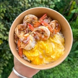 ข้าวกุ้งกระเทียมซอสนัว