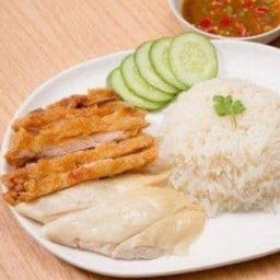 ข้าวมันรวม ไก่ต้ม+ไก่ทอด