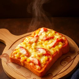 ปังชีสฉ่ำหน้าข้าวโพดปูอัด