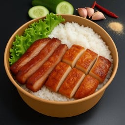 ข้าวรวมหมูอบและไก่อบ