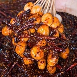 ลูกชิ้นปิ้งน้ำจิ้มมะขามโบราณรสเด็ด หมูสะเต๊ะน้ำจิ้มถั่วสูตรโบราณ