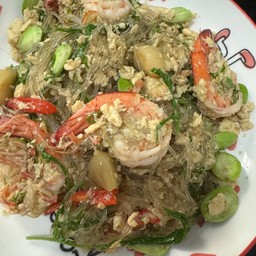 ผัด3เหม็น มีสะตอ กะเทียมโทนดอง ชะอม ผัดวุ้นเส้นอร่อยลงตัว