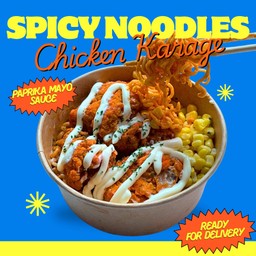 มาม่าเผ็ดไก่ทอดคลุก Paprika Mayo
