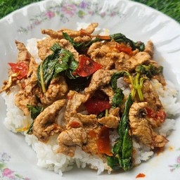 ผัดกระเพาหมู-ราดข้าว