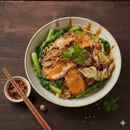 สุกี้แห้ง (เนื้อสัตว์+ไข่+วุ้นเส้น+ผัก)