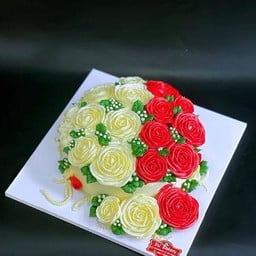 เค้กกุหลาบขาวแดง