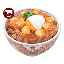 ข้าวหน้าเนื้อมาโบโทฟุไข่ออนเซ็น