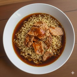 สุกี้ชาบูน้ำดำไม่ใส่ผัก เส้นมาม่า+ไข่+เนื้ิอสัตว์