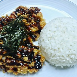 ข้าวไก่กรอบซอสเทอริยากิ