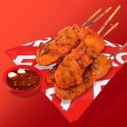 ชุดอกไก่ซอสแดงย่าง 5 ไม้ + ข้าวเหนียว 1 ห่อ ฟรี น้ำเปล่า