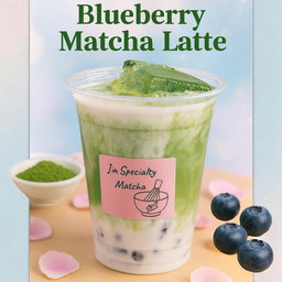 BlueBerry Matcha Latte -บลูเบอรี่ มัทฉะลาเต้