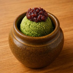 ไอศกรีมมัทฉะถั่วแดงกวน Green tea and red bean ice cream
