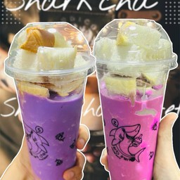 ปังเย็นเผือกปั่น + ปังเย็นนมชมพูปั่น