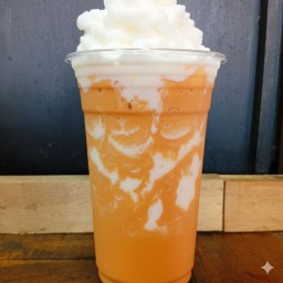 ชาเย็น + น้ำมะพร้าวปั่น ทูโทน