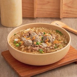 Pork & Pork Balls Tonkotsu Porridge | ข้าวต้มหมูเด้งหมูบะช่อ