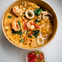 ข้าวไข่ข้นห่อหมกทะเล(กุ้ง หอยแมลงภู่)