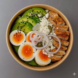 สลัดผักรวม+ท๊อปมะเขือเทศ+ข้าวโพดย่าง Olive oil อกไก่300g+บาบีคิวอโวคาโด+ธัญพืช หอมแดงผักชี