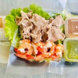 เมี่ยงสันคอหมู+กุ้ง