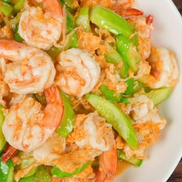 ข้าว+แตงผัดไข่ใส่กุ้ง
