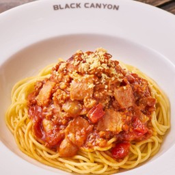Spaghetti Marinara with Bacon and Minced Pork