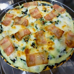 ผักโขมเบคอน (7นิ้ว)